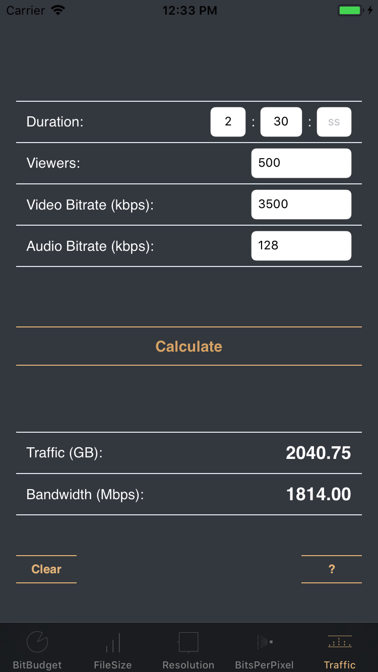VidBitCalc - The Video Bitrate Calculator gallery image