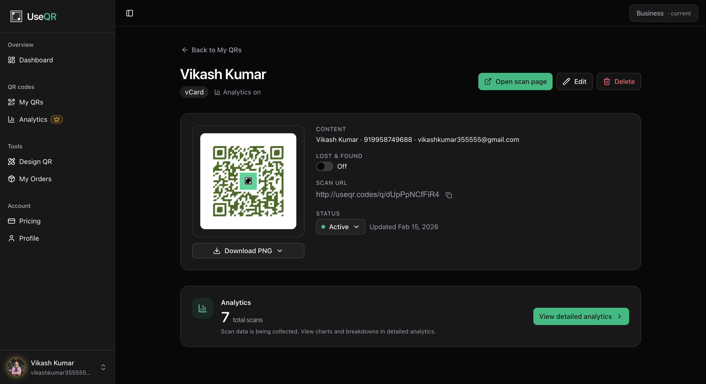 UseQR - Screenshot 2 showing product features and functionality