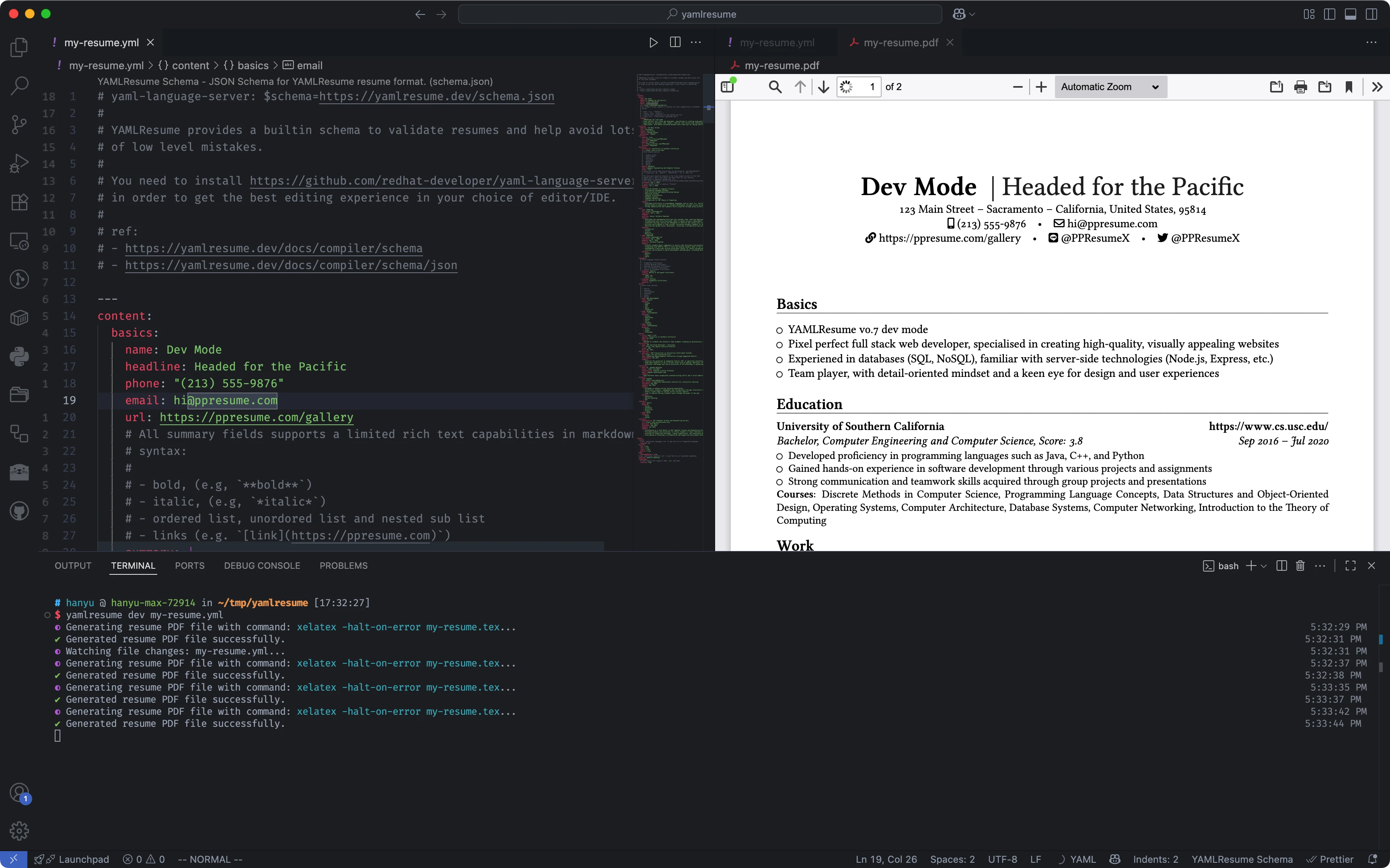 Media Yamlresume - Resume sebagai kod di yaml 6