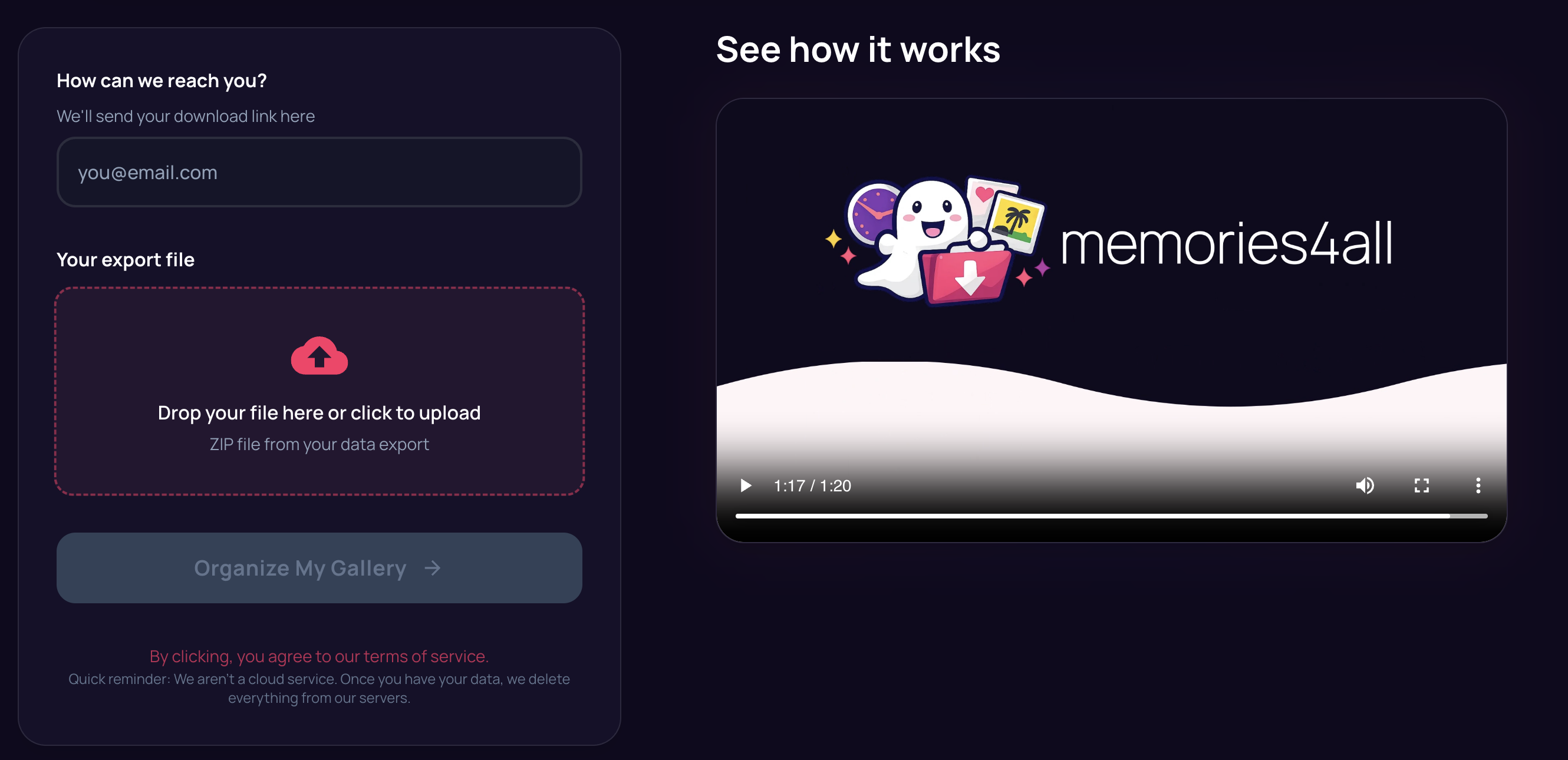 memories4all - Screenshot 2 showing product features and functionality