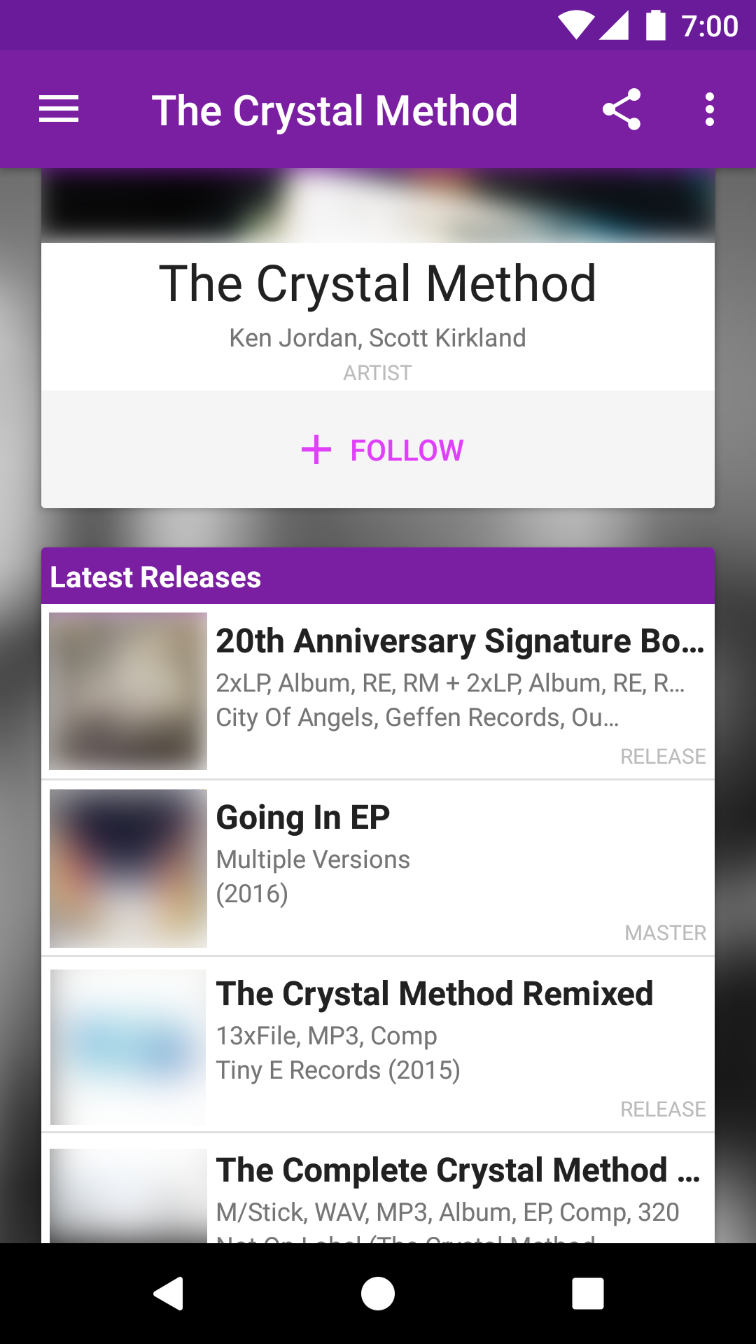 Release Tracker - Follow Artists gallery image