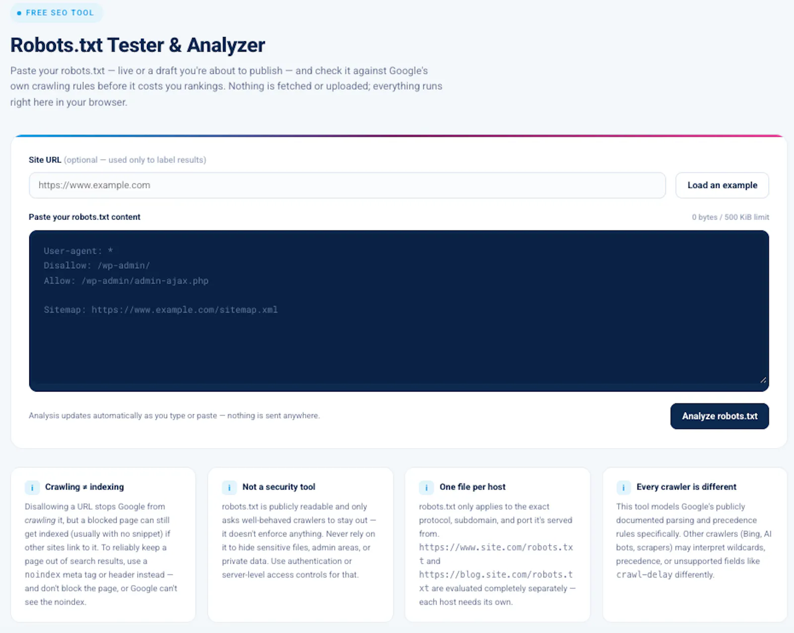 Robots.txt Validator & Testing Tool screenshot 2