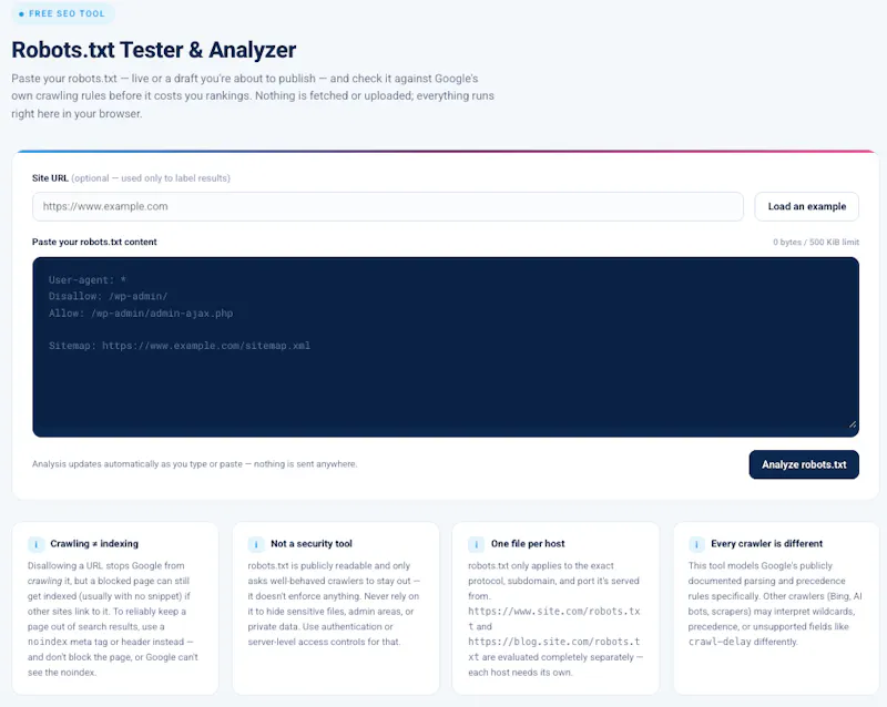 Robots.txt Validator & Testing Tool screenshot 2