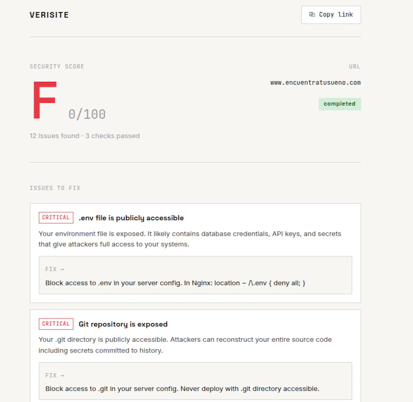 Verisite screenshot 2