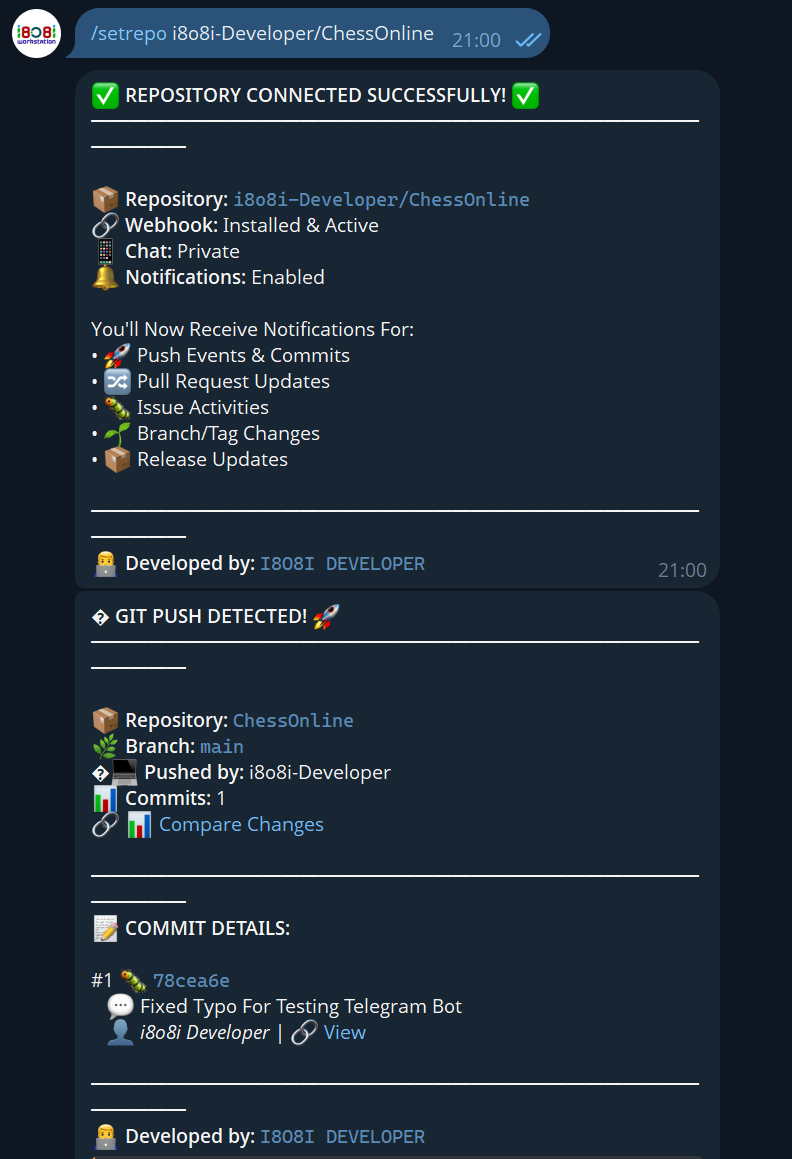 Média Télégramme Gittracker Bot - Notifications GitHub en temps réel directement pour télégramme 4