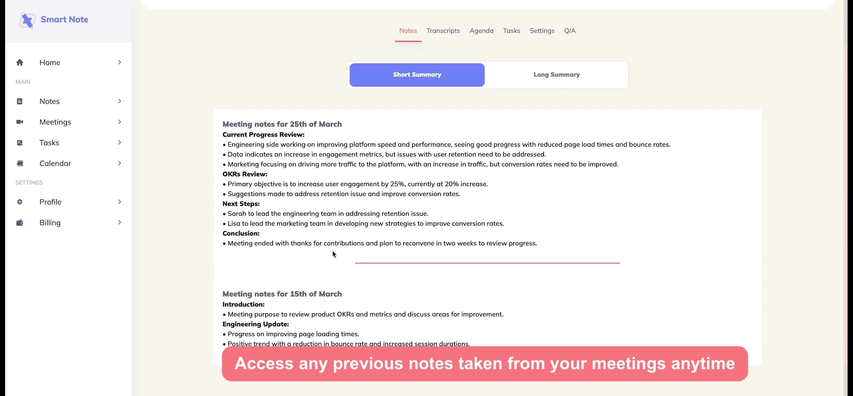 SmartNote - 회의에 대한 메모 및 요약을 작성하는 AI 보조원 미디어 2