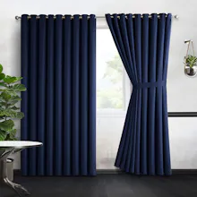 Navy Blackout Eyelet Curtains gallery image