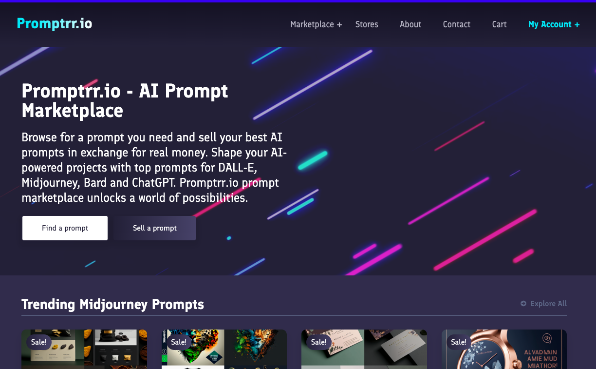 PROMPTRR - AI PROMPTACKEPLACE - ขายและซื้อ AI Prompts - Chatgpt, Bard & Midjourney media 3
