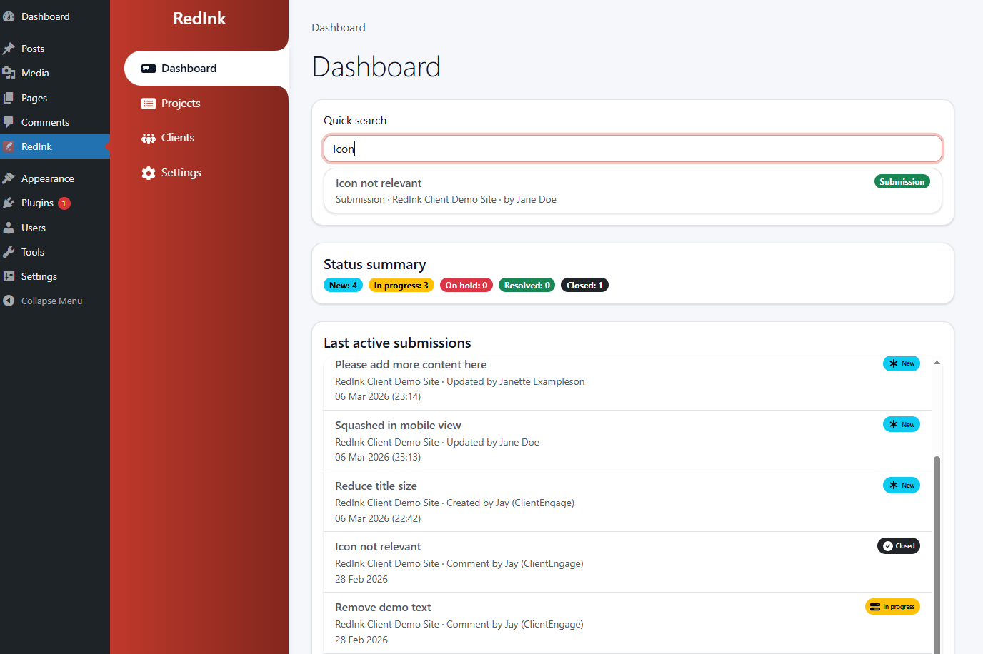 Website feedback tool for WordPress gallery image