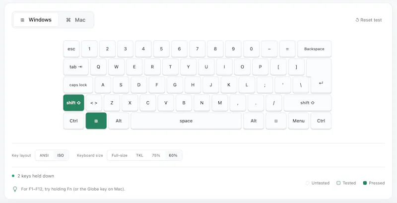 Online Keyboard Tester screenshot 2