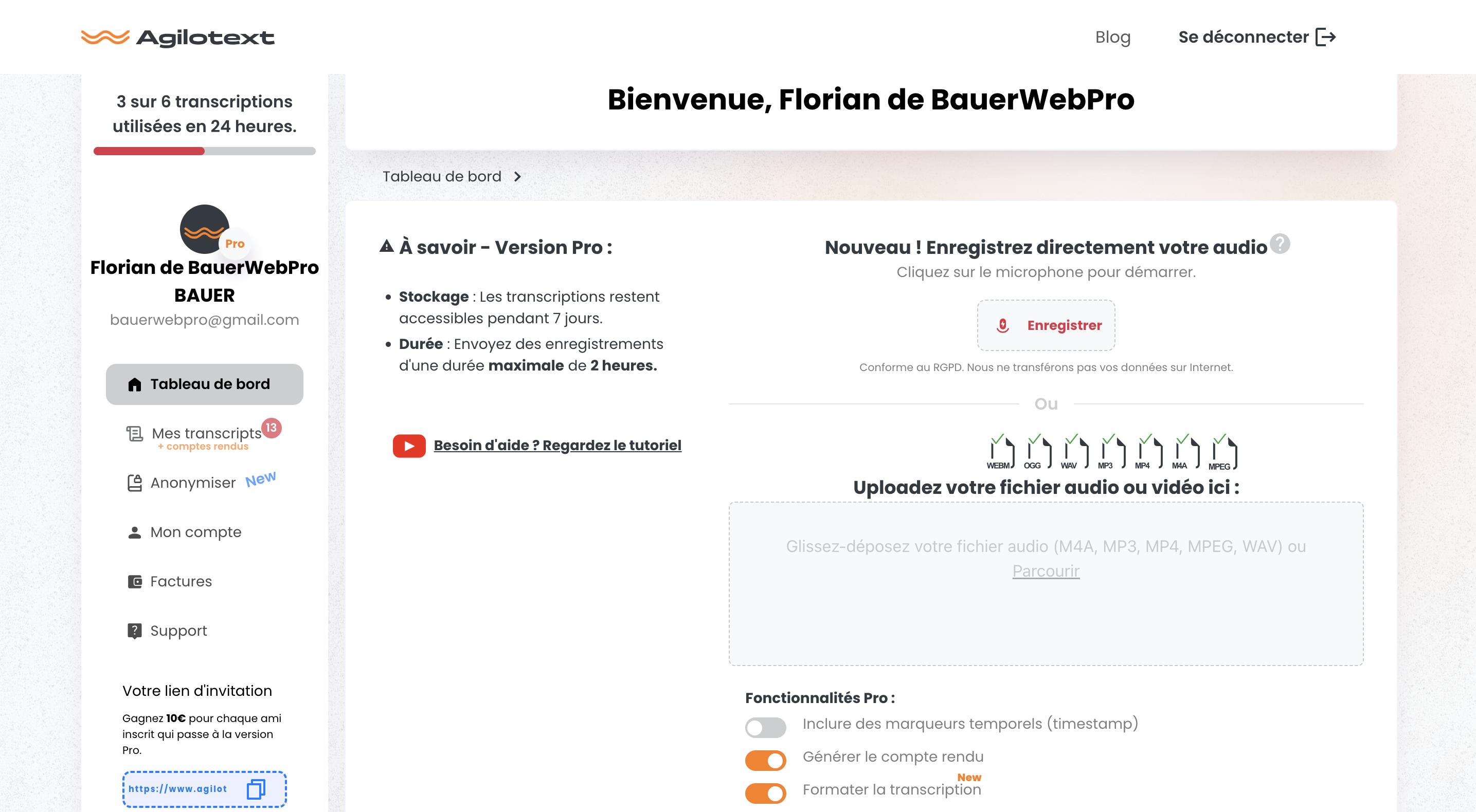 Média Agilotext - Transformation audio en texte | transcription précise par ia 4