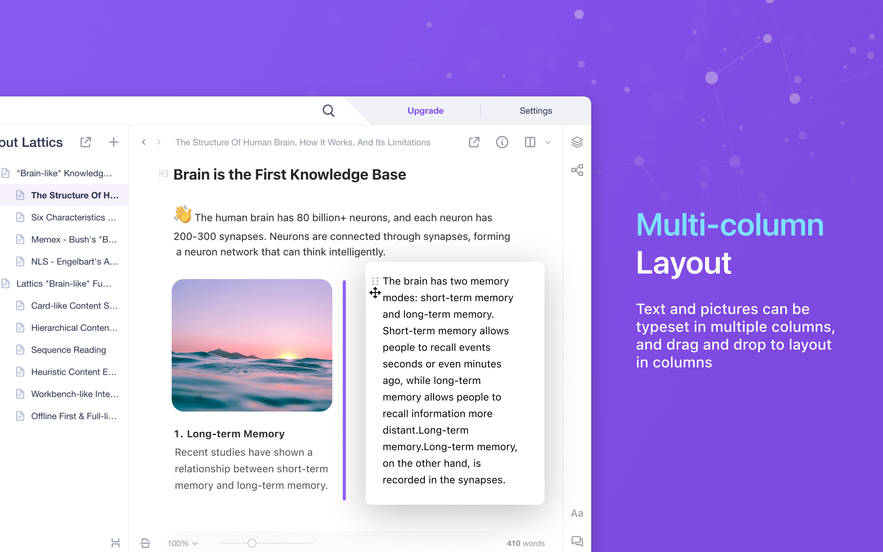 Lane - Le note di gestione della conoscenza simili al cervello media 4