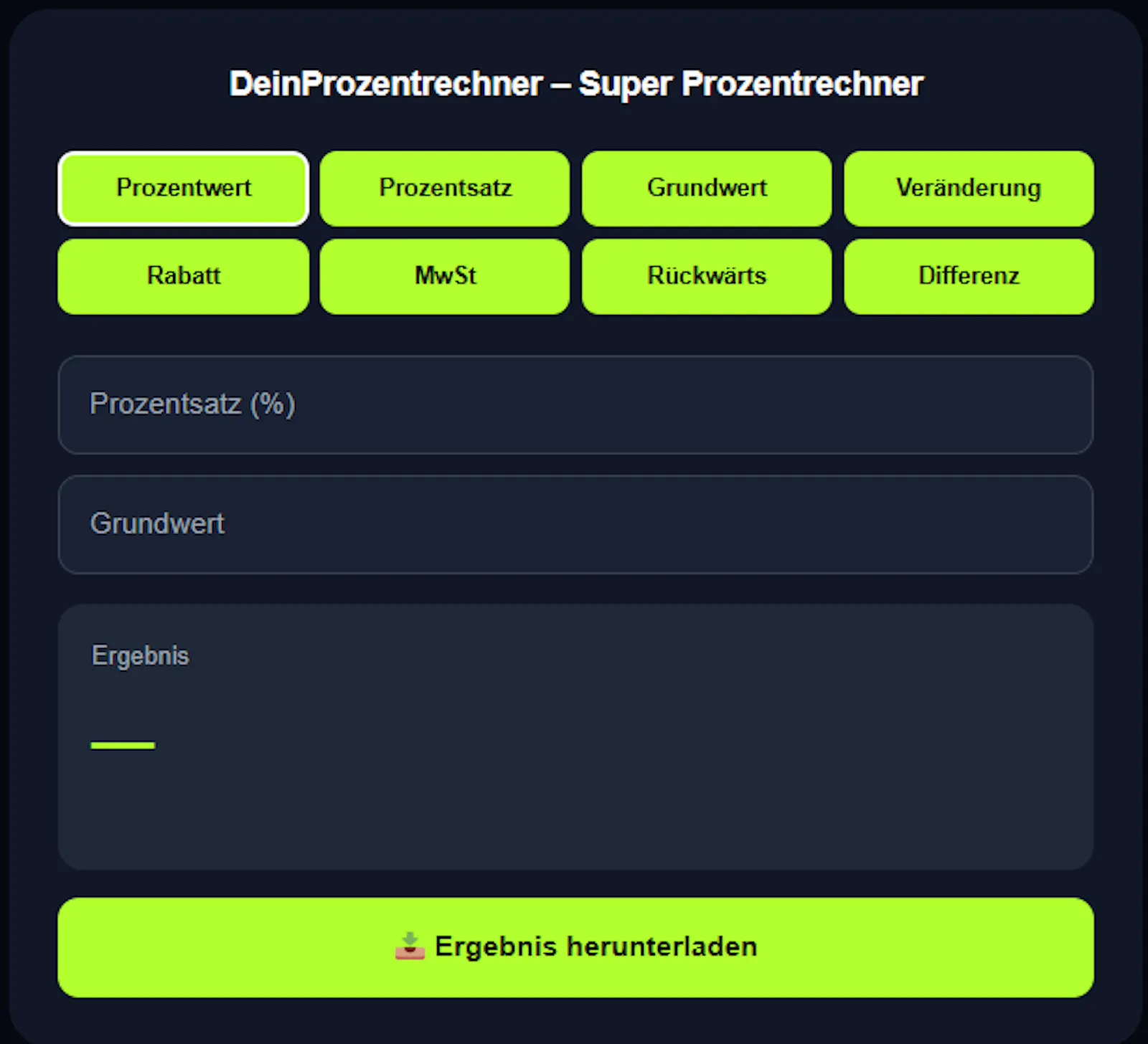 prozentrechner screenshot 1