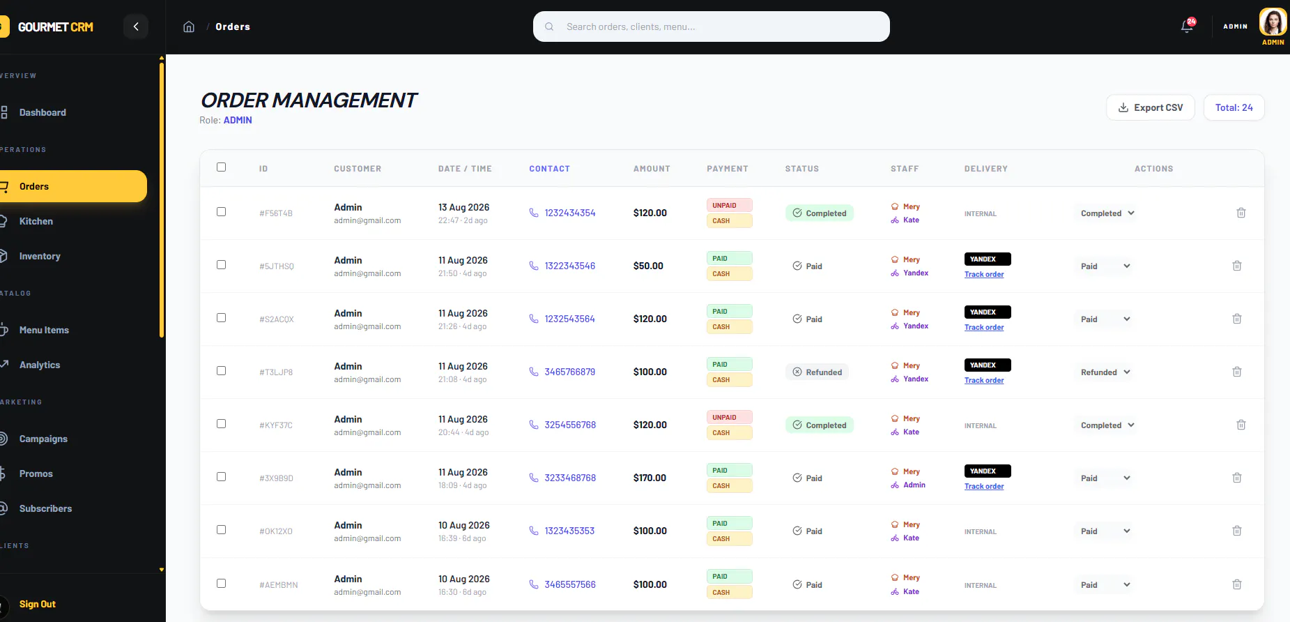 Gourmet CRM — Restaurant OS gallery image