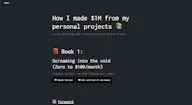 How I made $1M from my personal projects