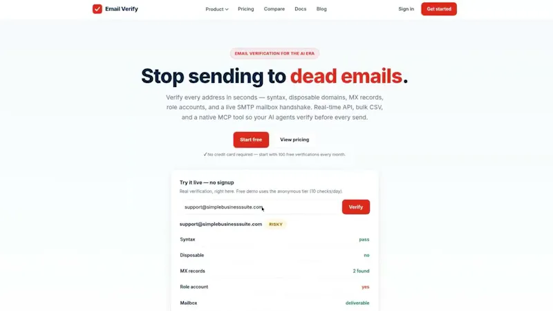 Email Verify screenshot 1 (video preview)
