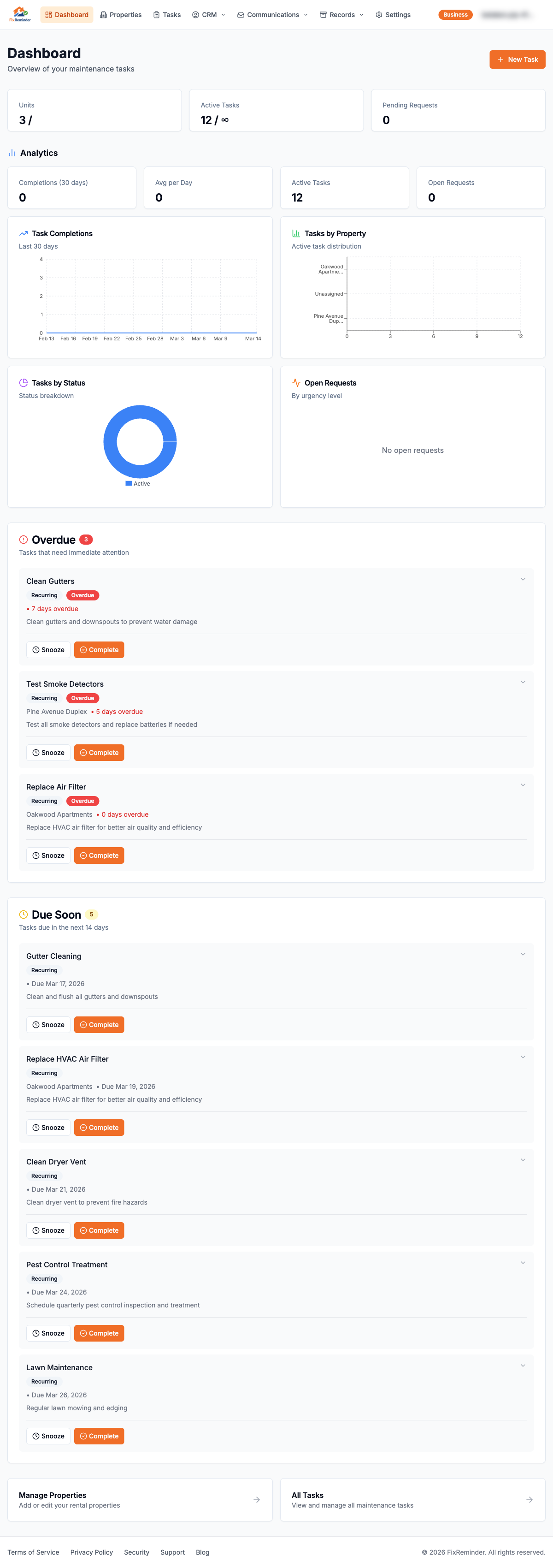 FixReminder - Main product screenshot demonstrating key features and user interface