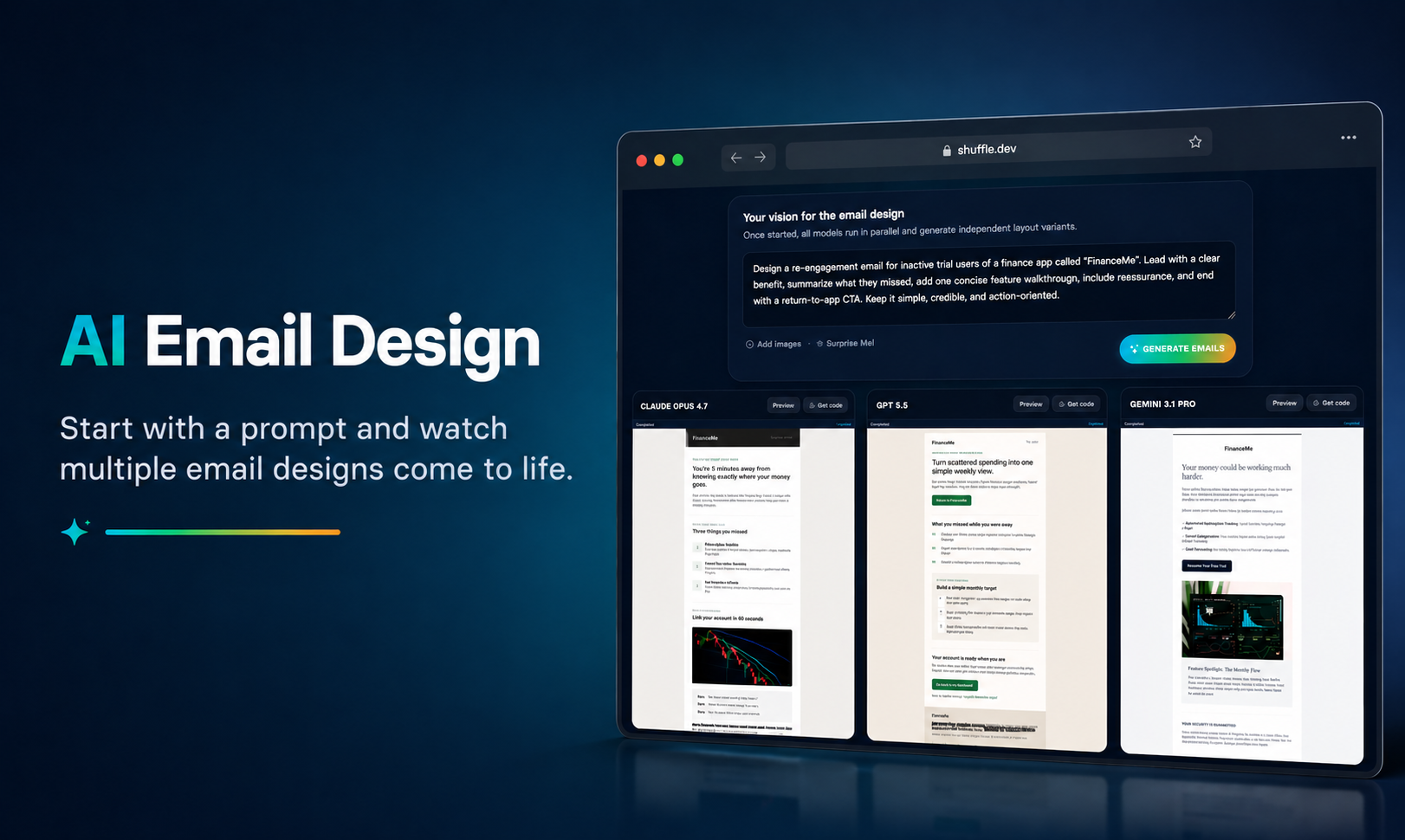 AI Email Design by Shuffle gallery image