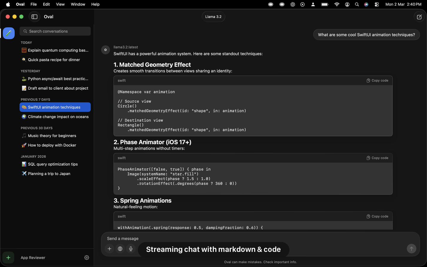 Oval - Main product screenshot demonstrating key features and user interface