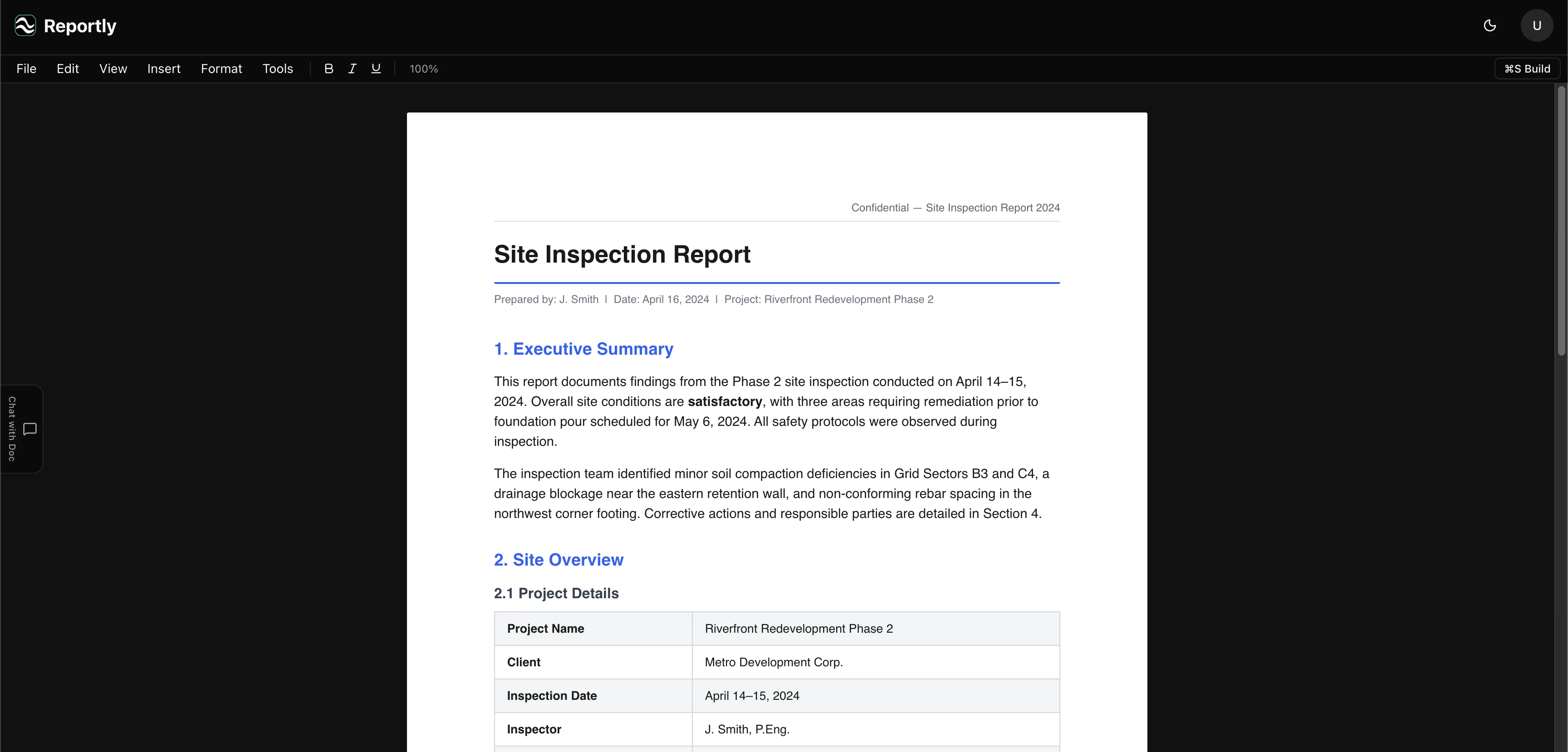 Reportly 대표 미리보기