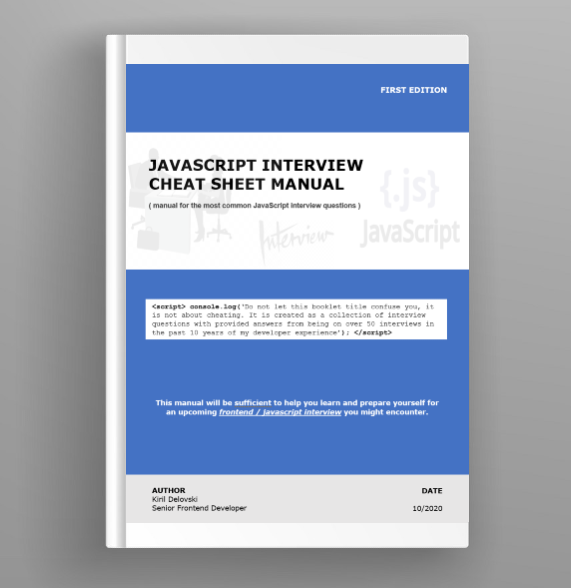 Javascript Interview Cheat Sheet Manual