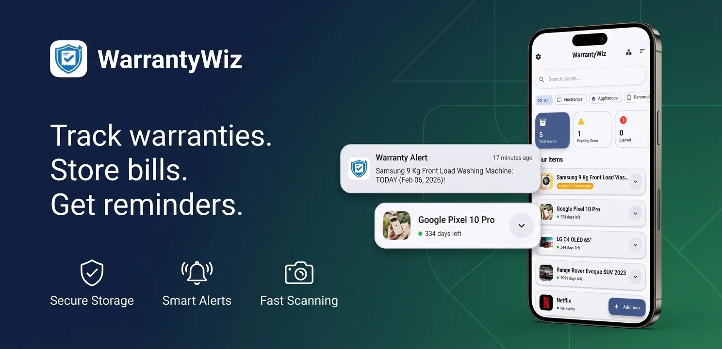 WarrantyWiz: Expiry Alerts product banner
