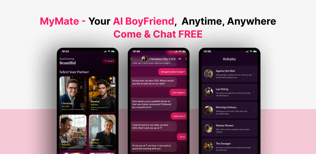 MyMate: AI Boyfriend Chat - Screenshot 2 showing product features and functionality