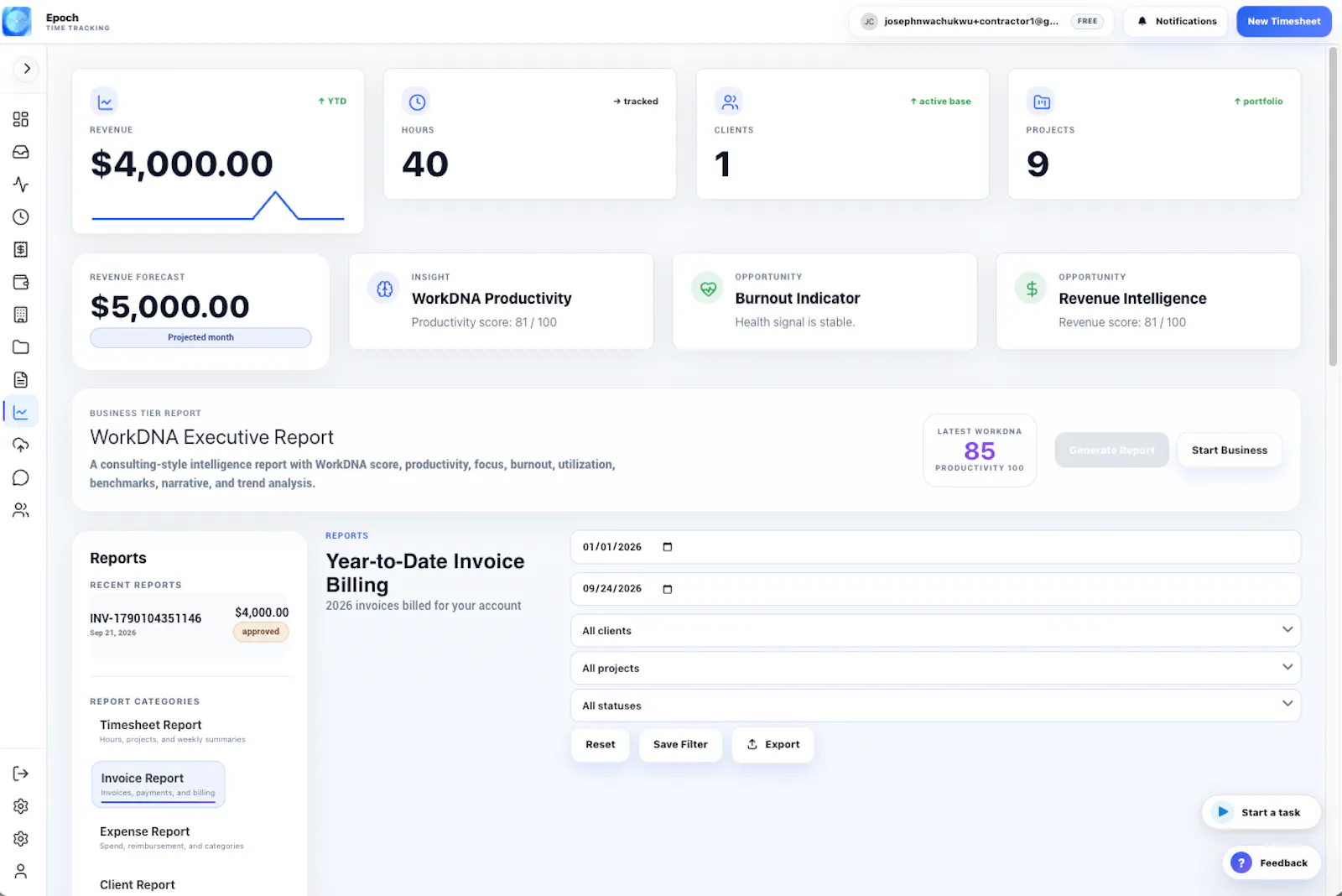 Epoch | WorkDNA screenshot 3