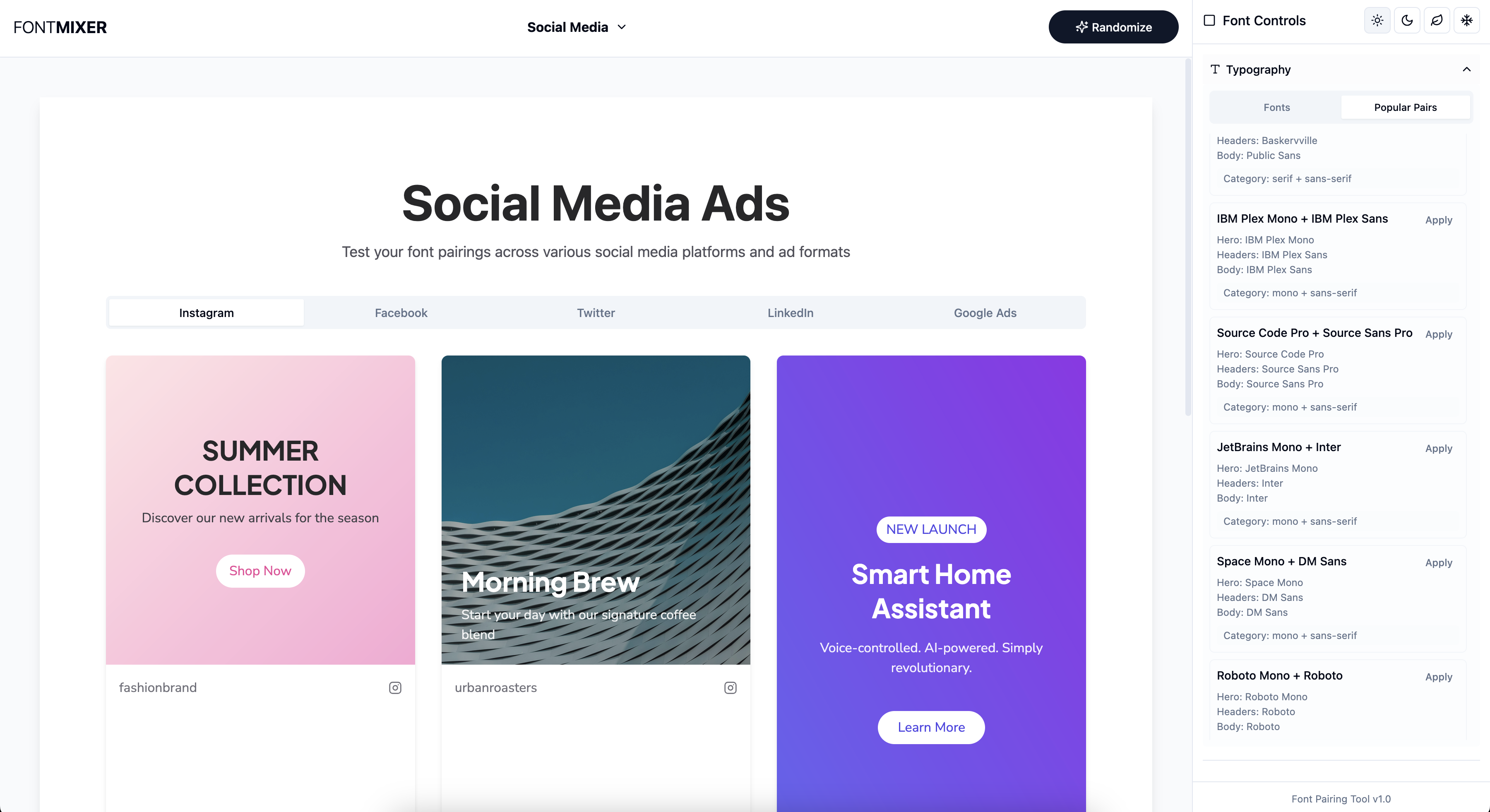 FontMixer.app - Typografie- und Schriftart -Pairing -Tool für Google -Schriftarten Medien 6