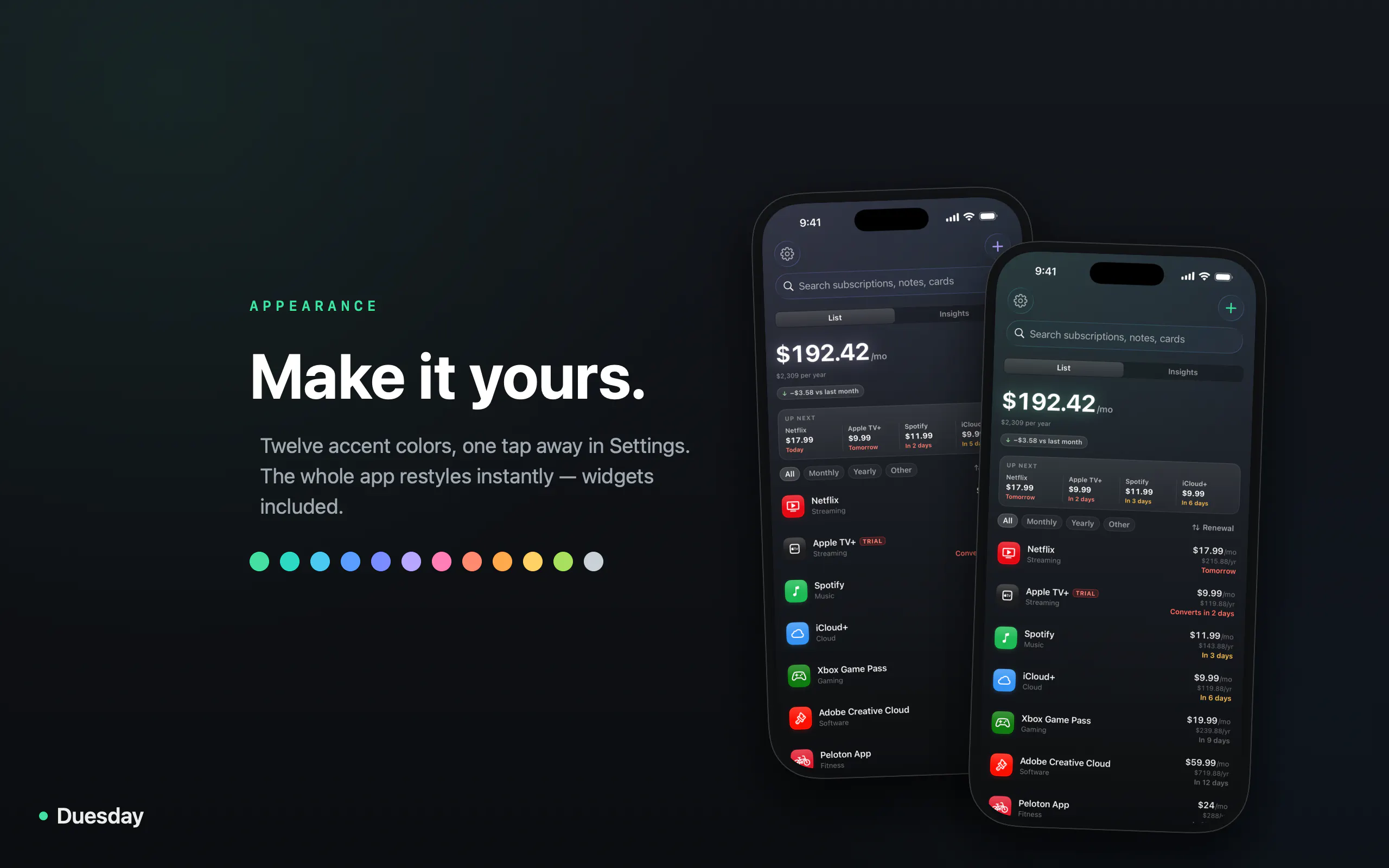 Duesday 2.0 for Mac, iPhone & iPad gallery image