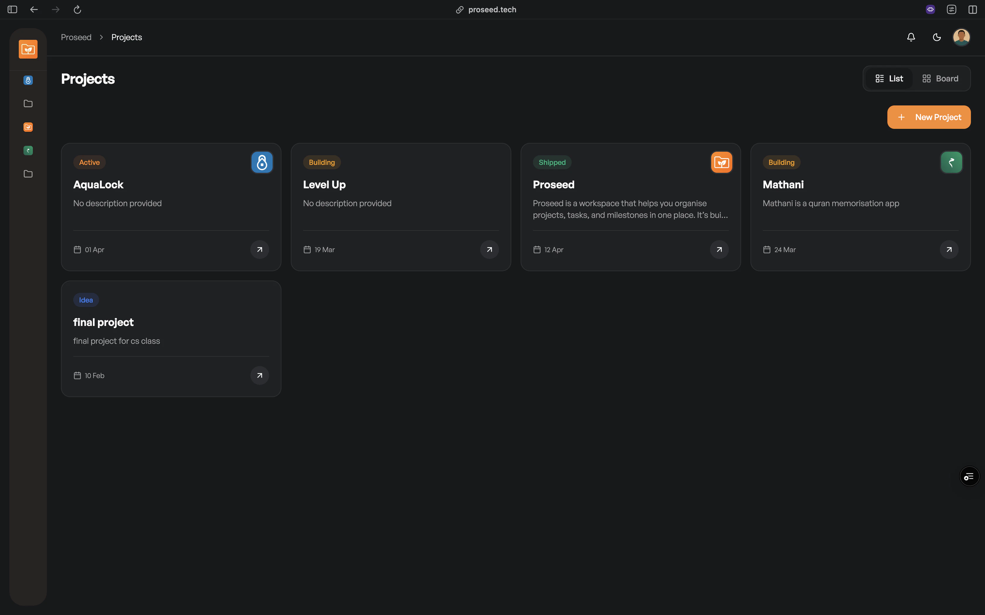 Proseed screenshot 2
