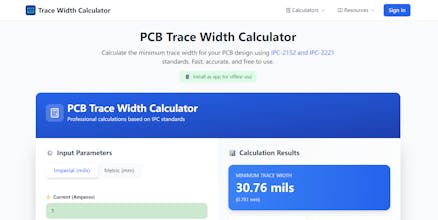 PCB Trace Width Calculator gallery image
