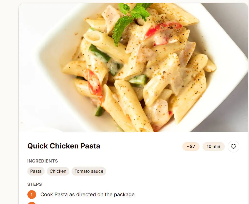 Dîner15' — AI Recipe Finder gallery image