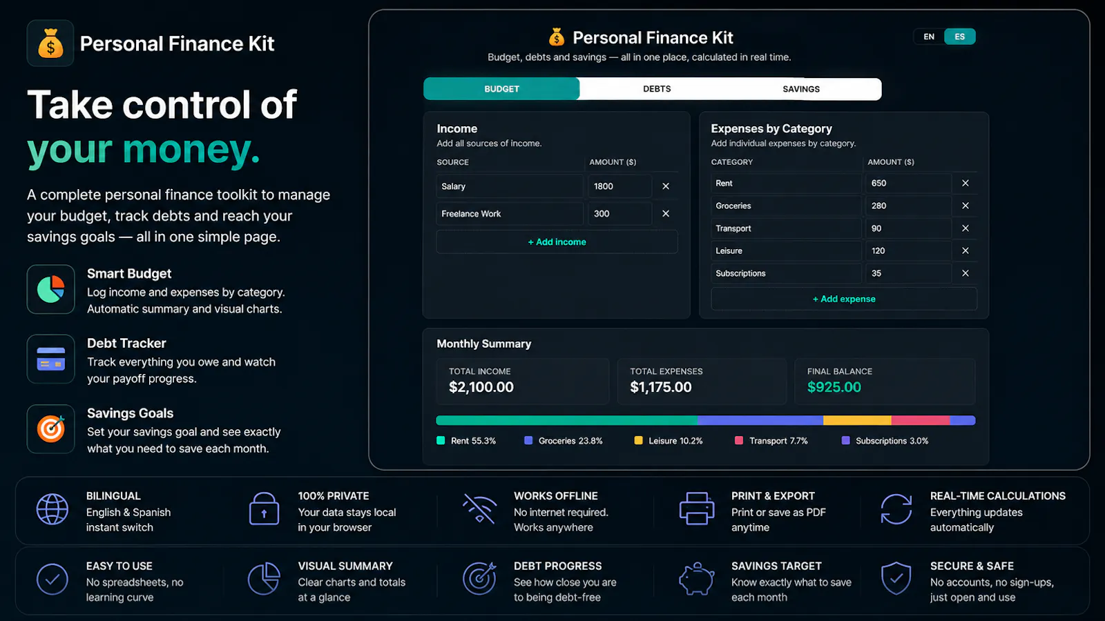 Personal Finance Kit screenshot 1