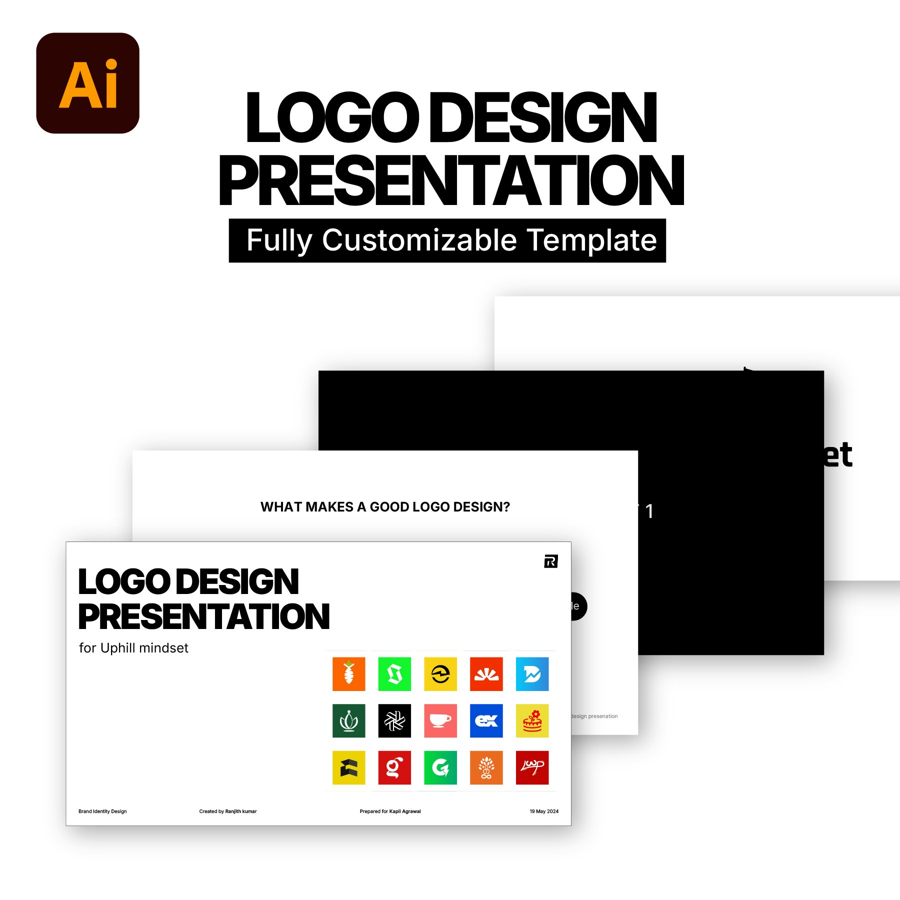 Mazo de presentación de diseño del logotipo