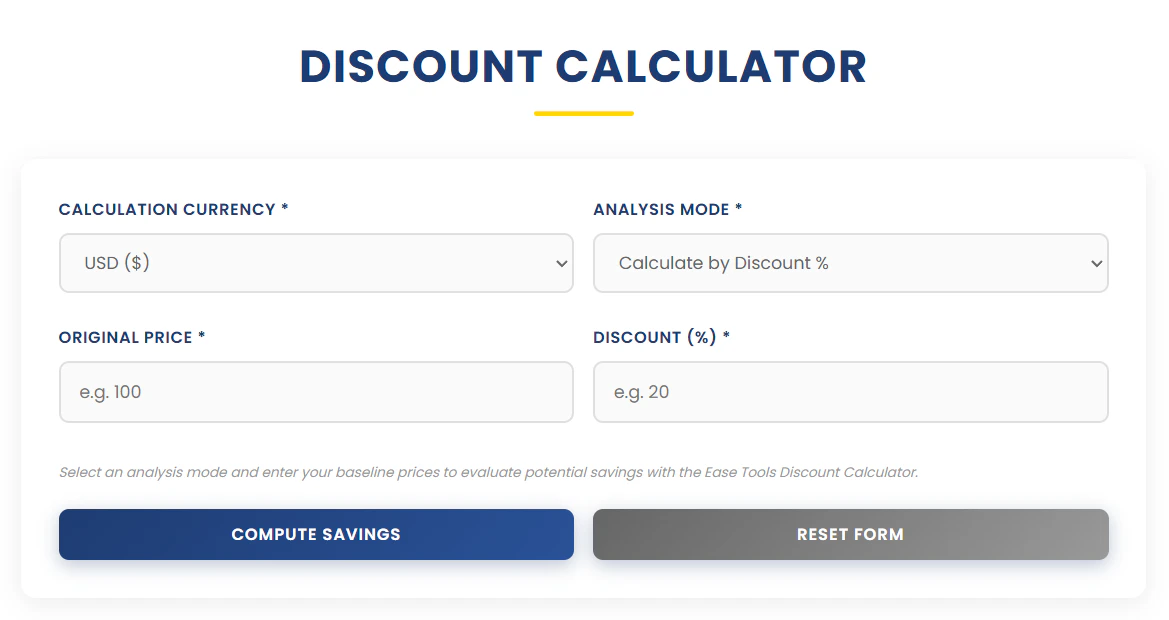 Discount Calculator 대표 미리보기