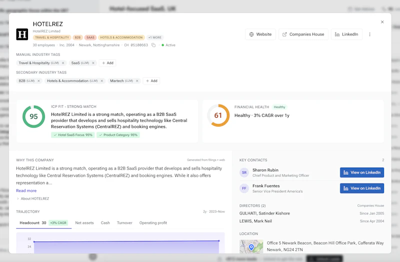 Firmbase: Claude for UK B2B prospecting screenshot 3