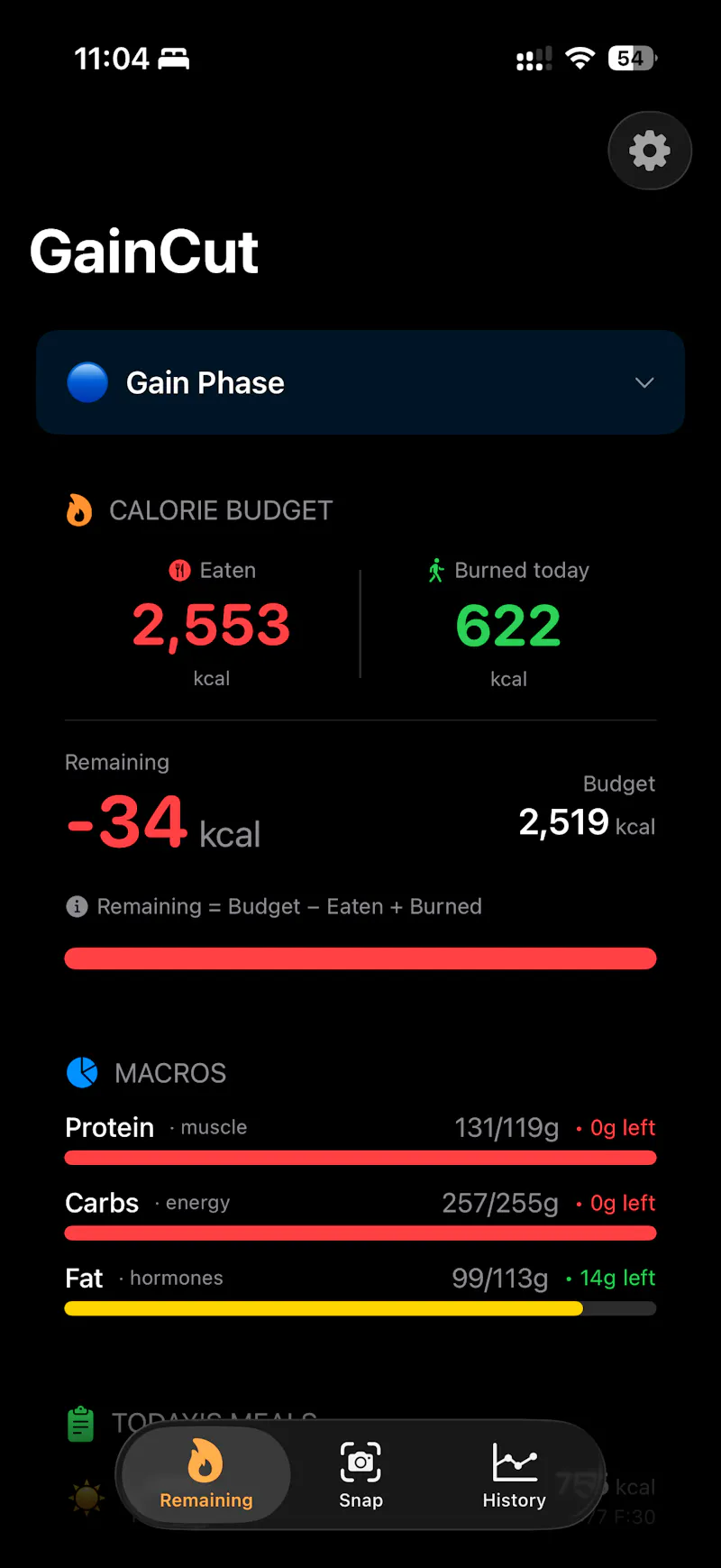 GainCut — AI macros for lifters screenshot 2