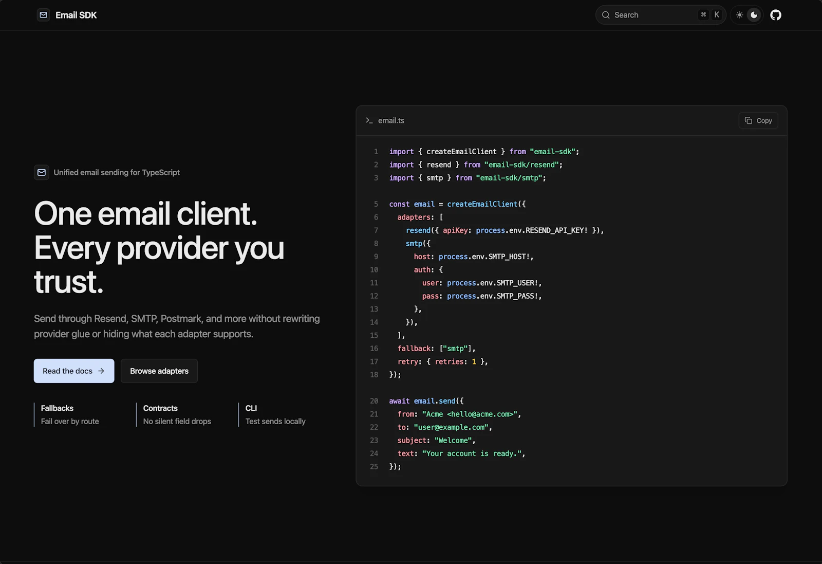 Email SDK screenshot 2
