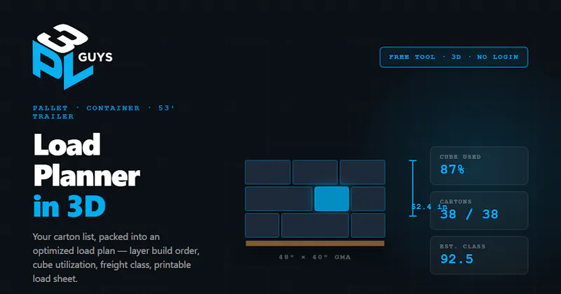 3D Pallet Load Planner by 3PLGuys screenshot 1