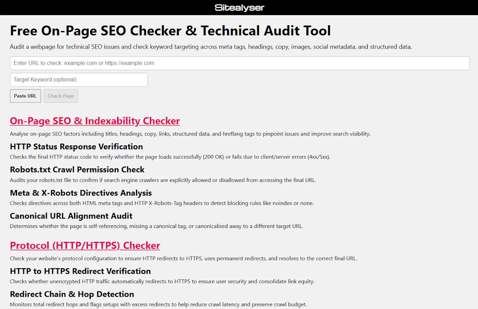 Sitealyser.com screenshot 1