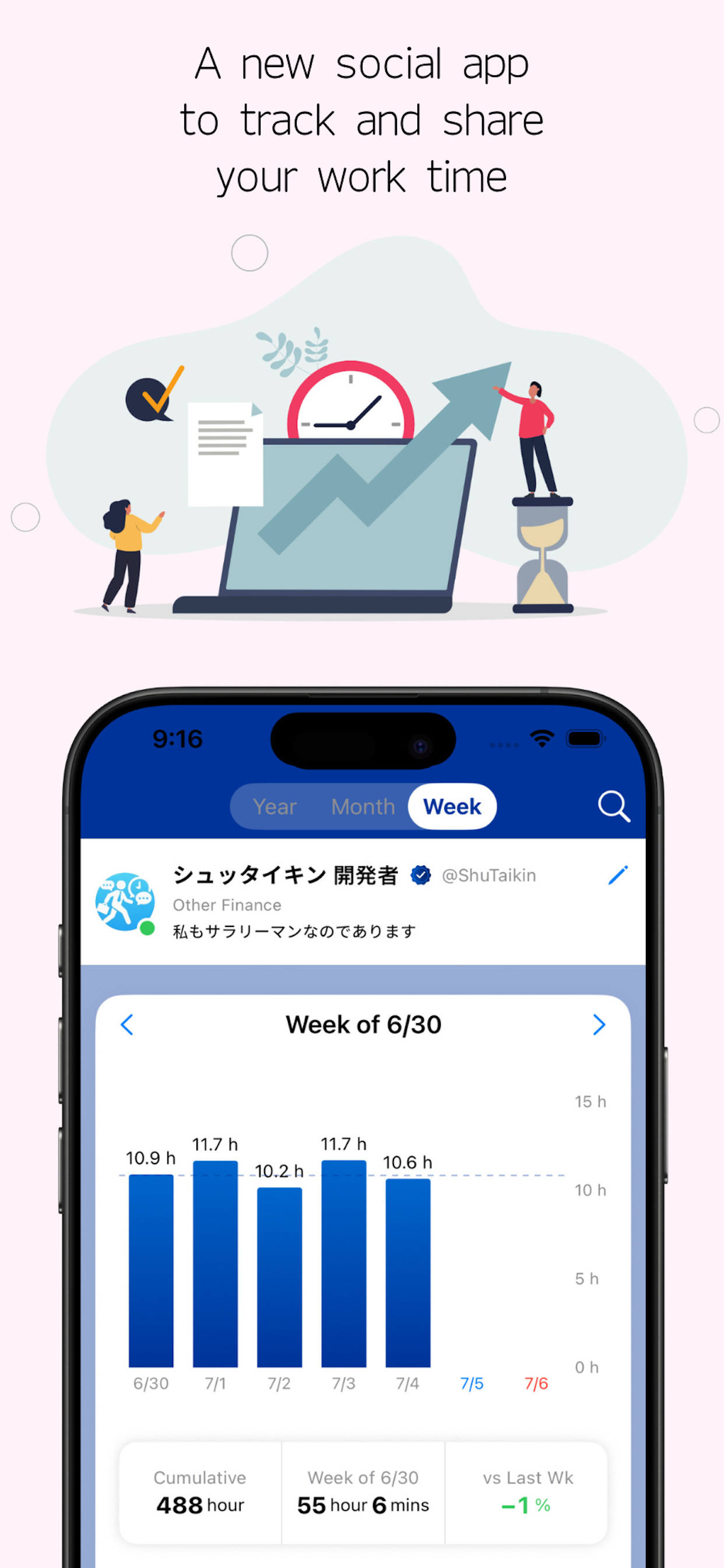 ShuTaikin - Making your work hours more visible, meaningful, and social. media 1