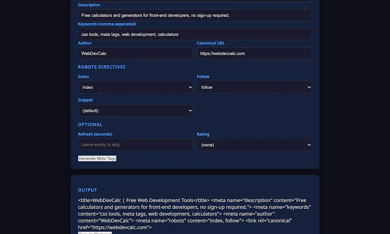 WebDevCalc screenshot 5