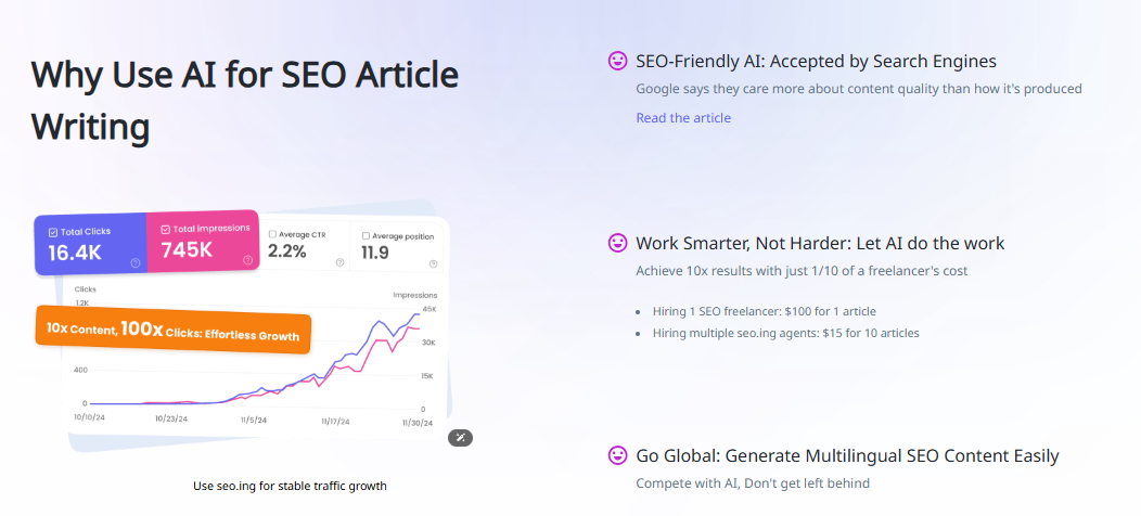 seo.ing - Screenshot 2 showing product features and functionality