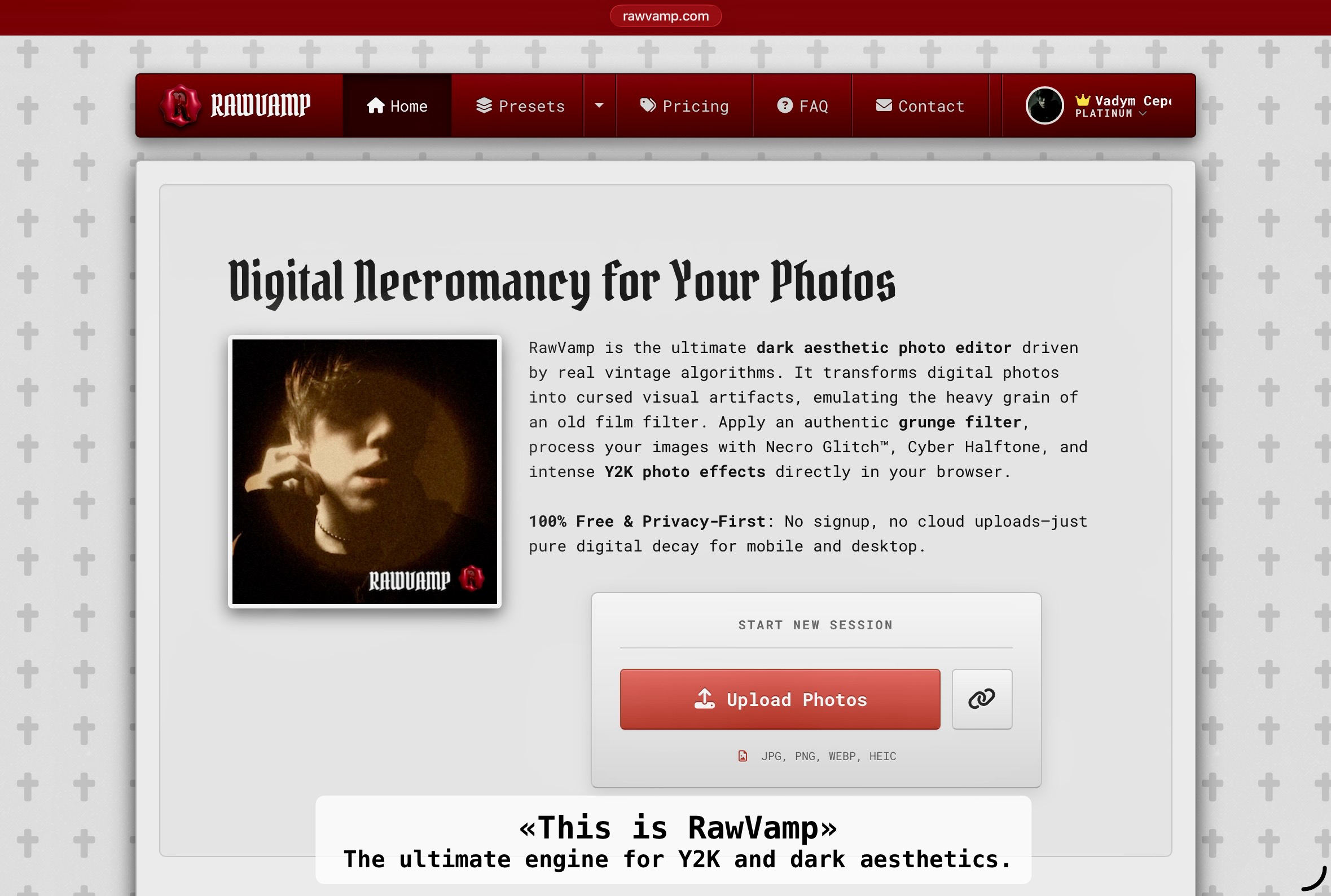 RawVamp: Dark Aesthetic & Webcore Editor gallery image