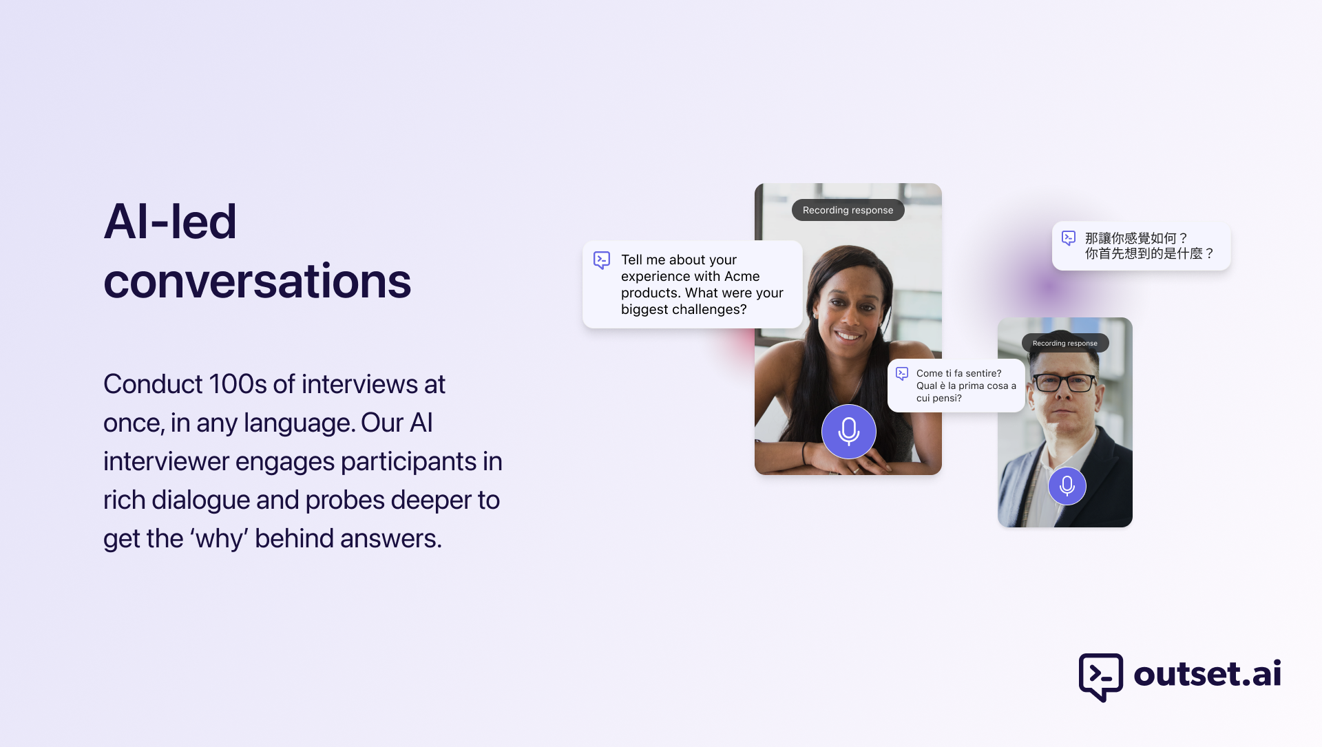 AI -steminterviews van het begin - AI voert realtime, spraak-tot-stem gebruikersinterviews uit media 3