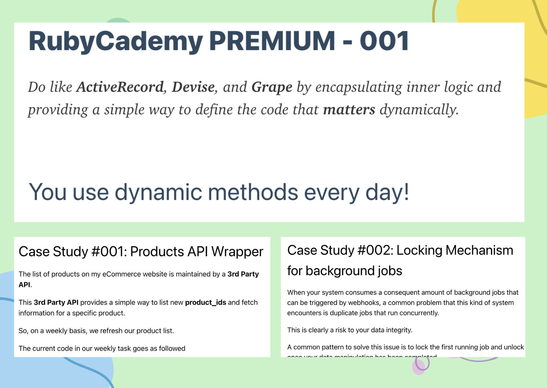 Rubycademy Premium - ข้อมูลเชิงลึกทับทิมพิเศษส่งไปยังกล่องจดหมายของคุณ media 1