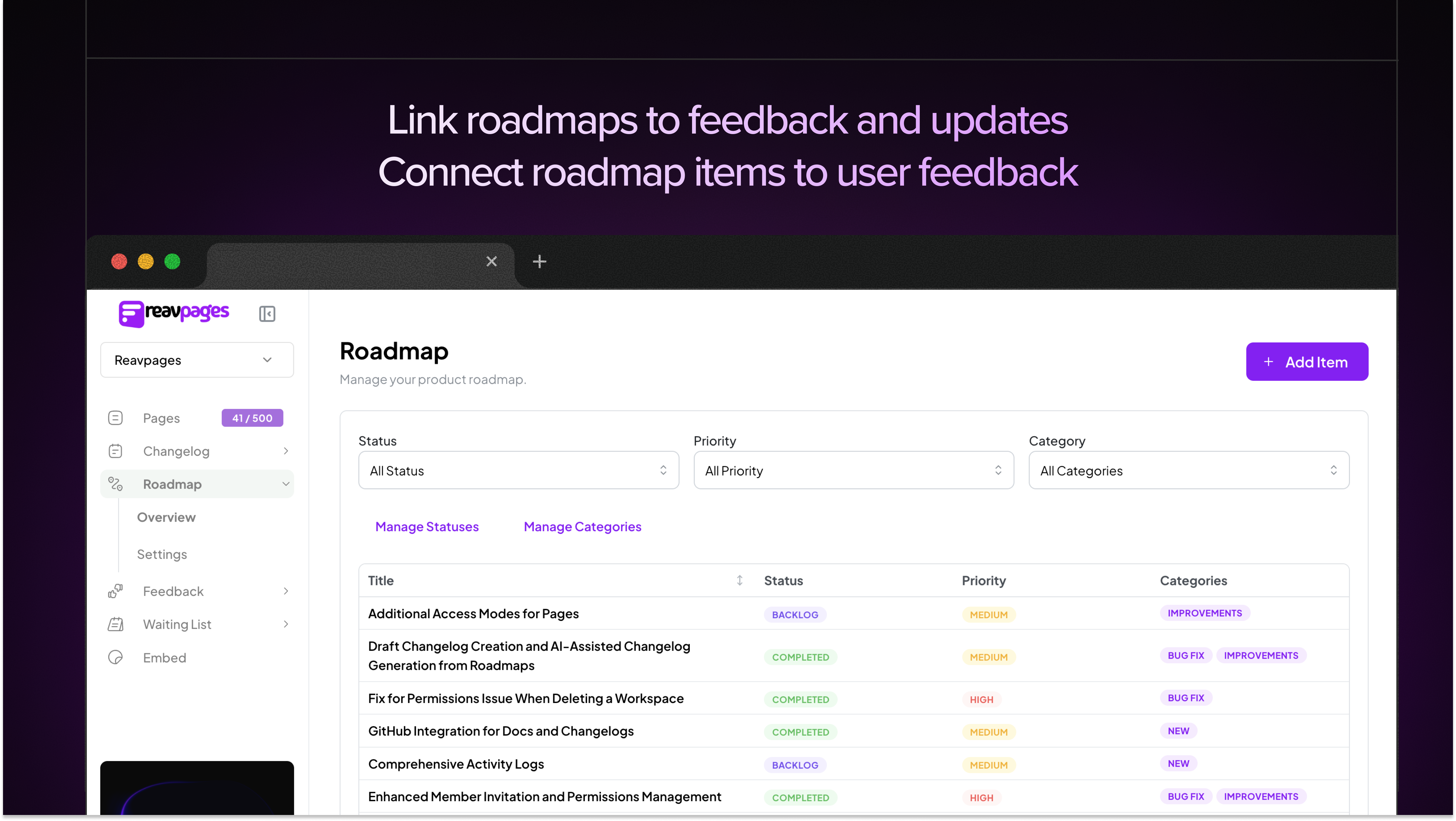 ReavPages - Screenshot 5 showing product features and functionality