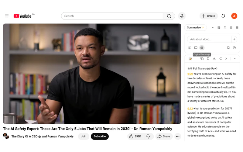 AI Summary: YouTube Summarizer with AI screenshot 3
