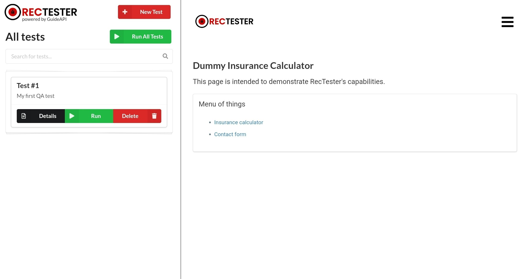 RecTester gallery image